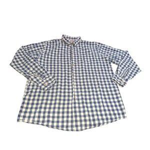 Wrangler Jeans Co Blue Gingham Plaid Long Sleeve Button Up Mens Shirt Size L